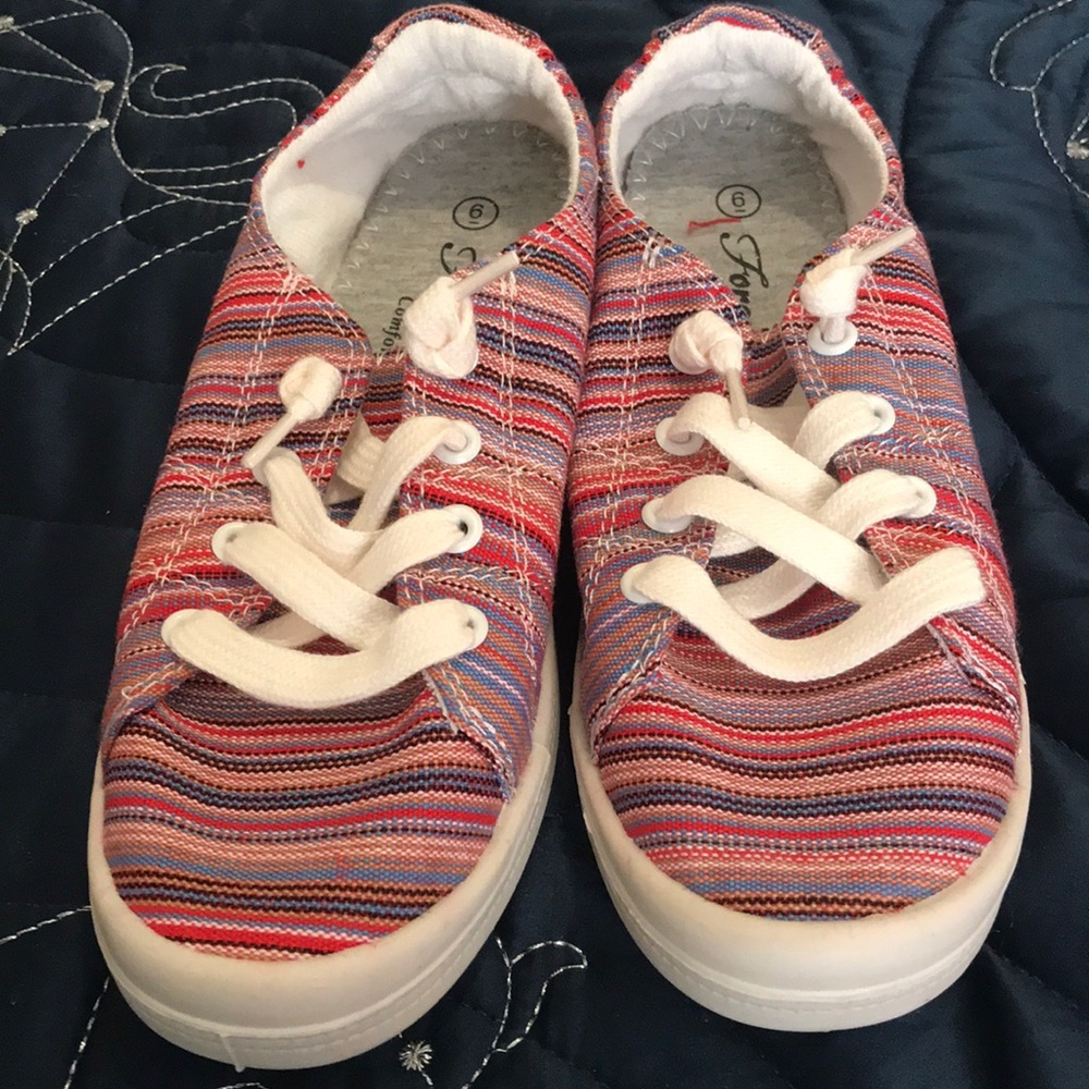 striped sneakers